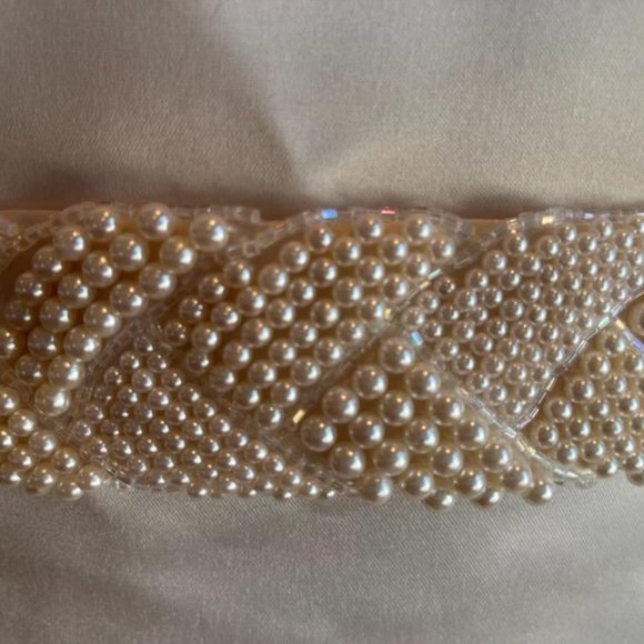 *Demetrios Ivory Cream Satin Detachable Train Wedding Dress Bridal Gown Size 6 - Picture 8 of 15